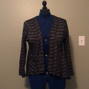 Grey & Black Stripped Cardigan